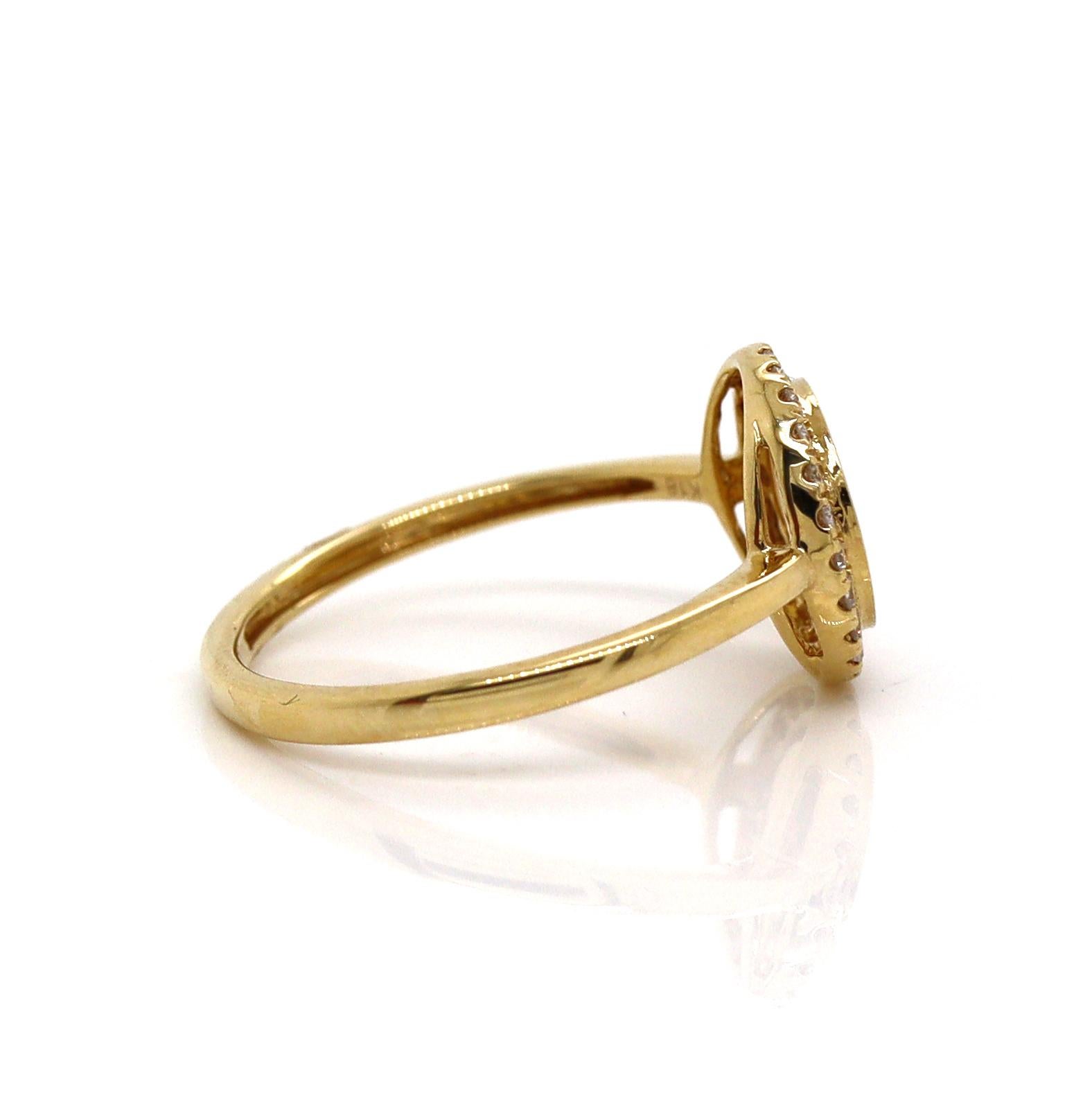 18ct Yellow Gold Evil Eye Diamond Ring In New Condition For Sale In Sydney, NSW