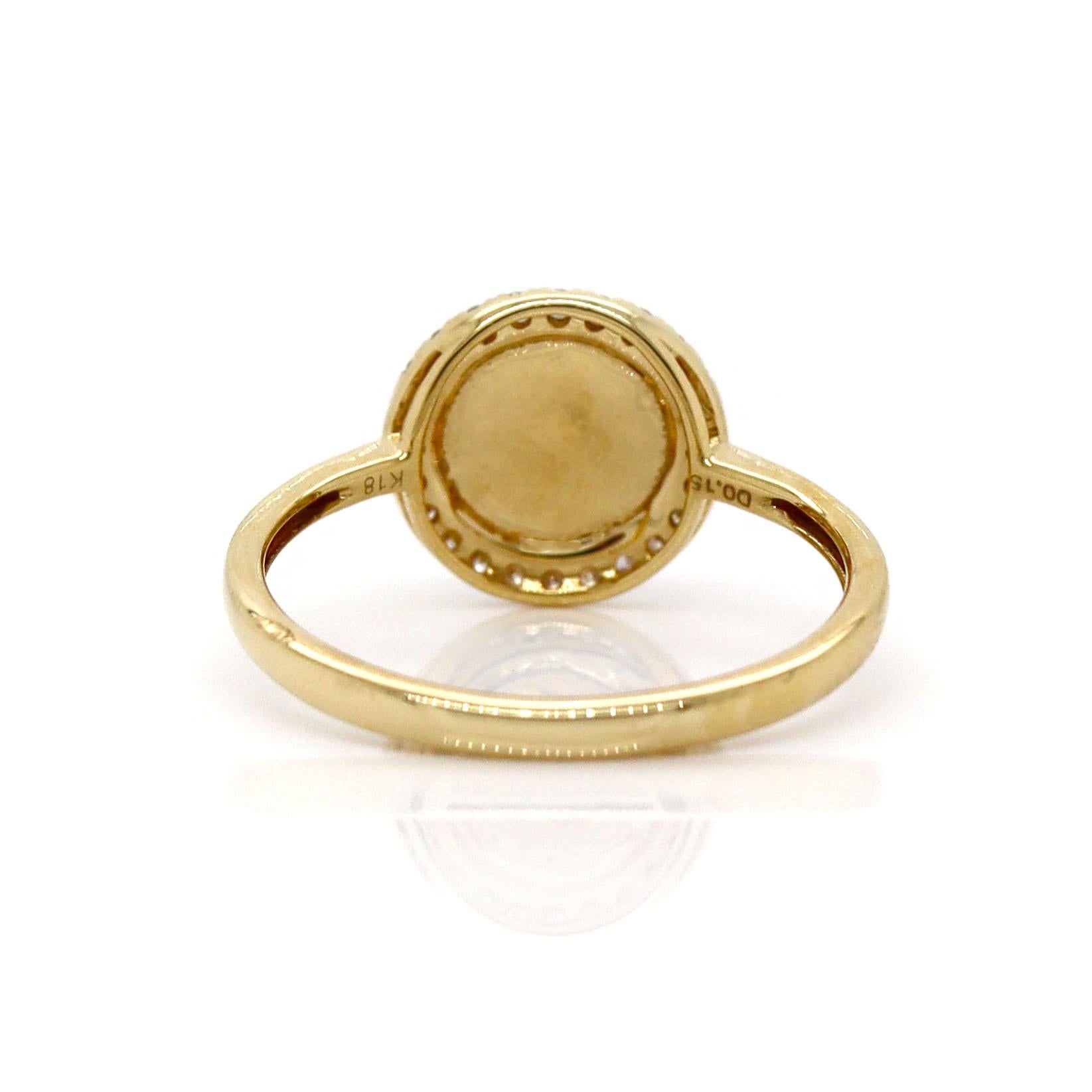 Women's or Men's 18ct Yellow Gold Evil Eye Diamond Ring For Sale