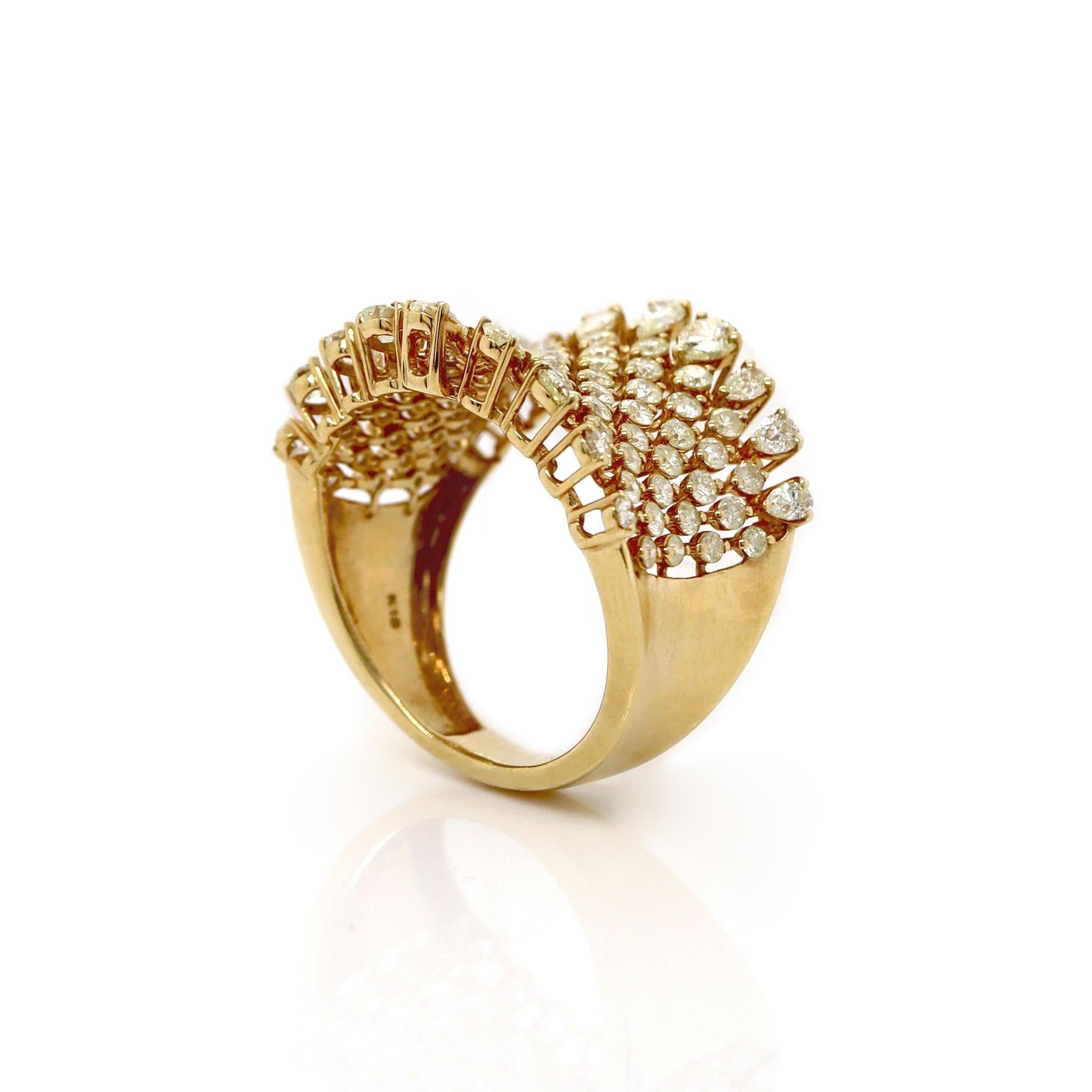 18CT Yellow Gold Fancy Yellow Diamond Ring For Sale 1