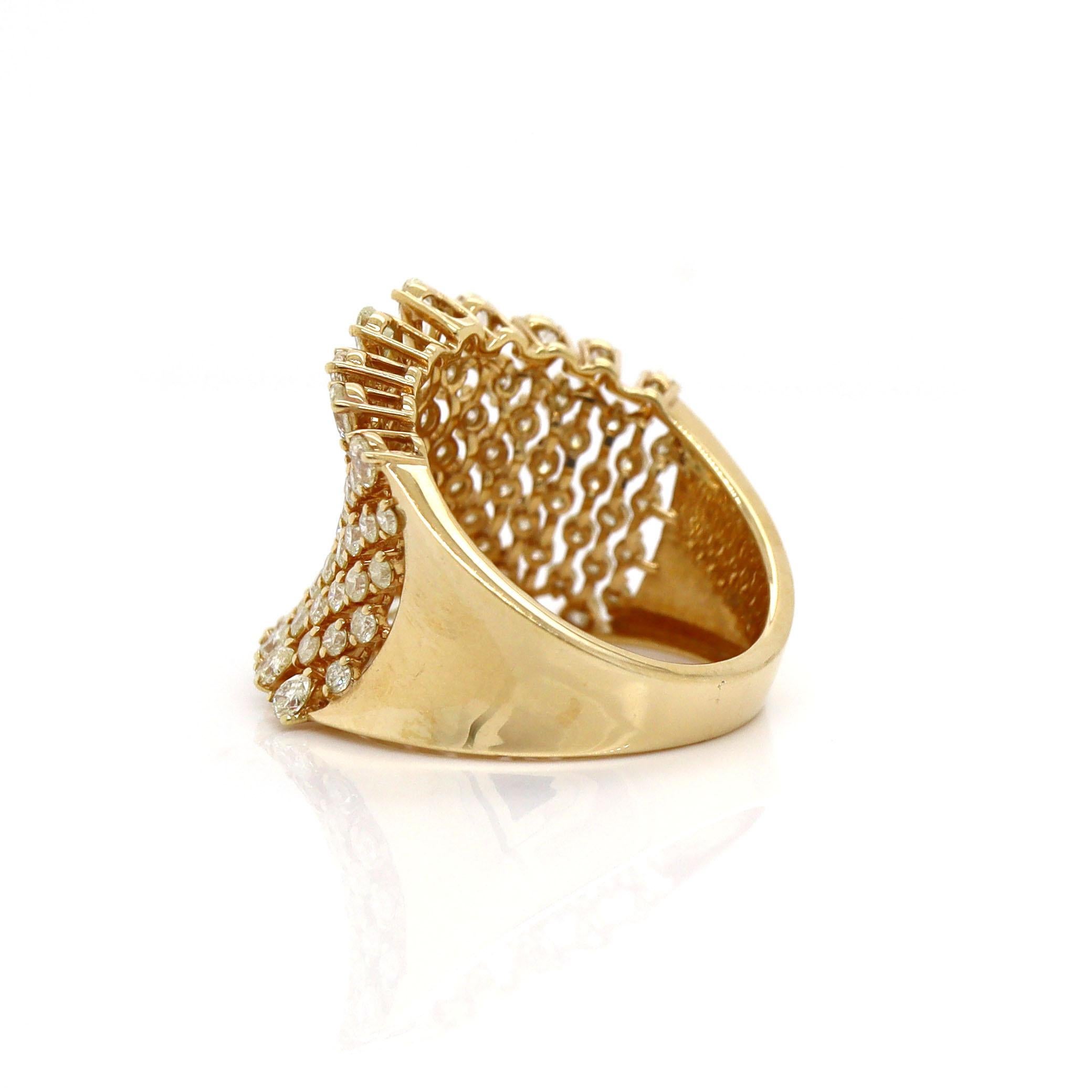 18CT Yellow Gold Fancy Yellow Diamond Ring For Sale 3