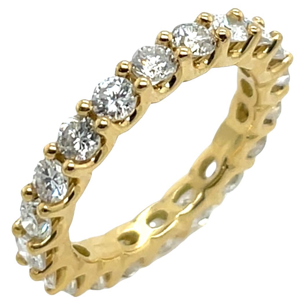 18ct Yellow Gold Full Eternity Diamond Ring, Set With 2.0ct Natural Diamonds