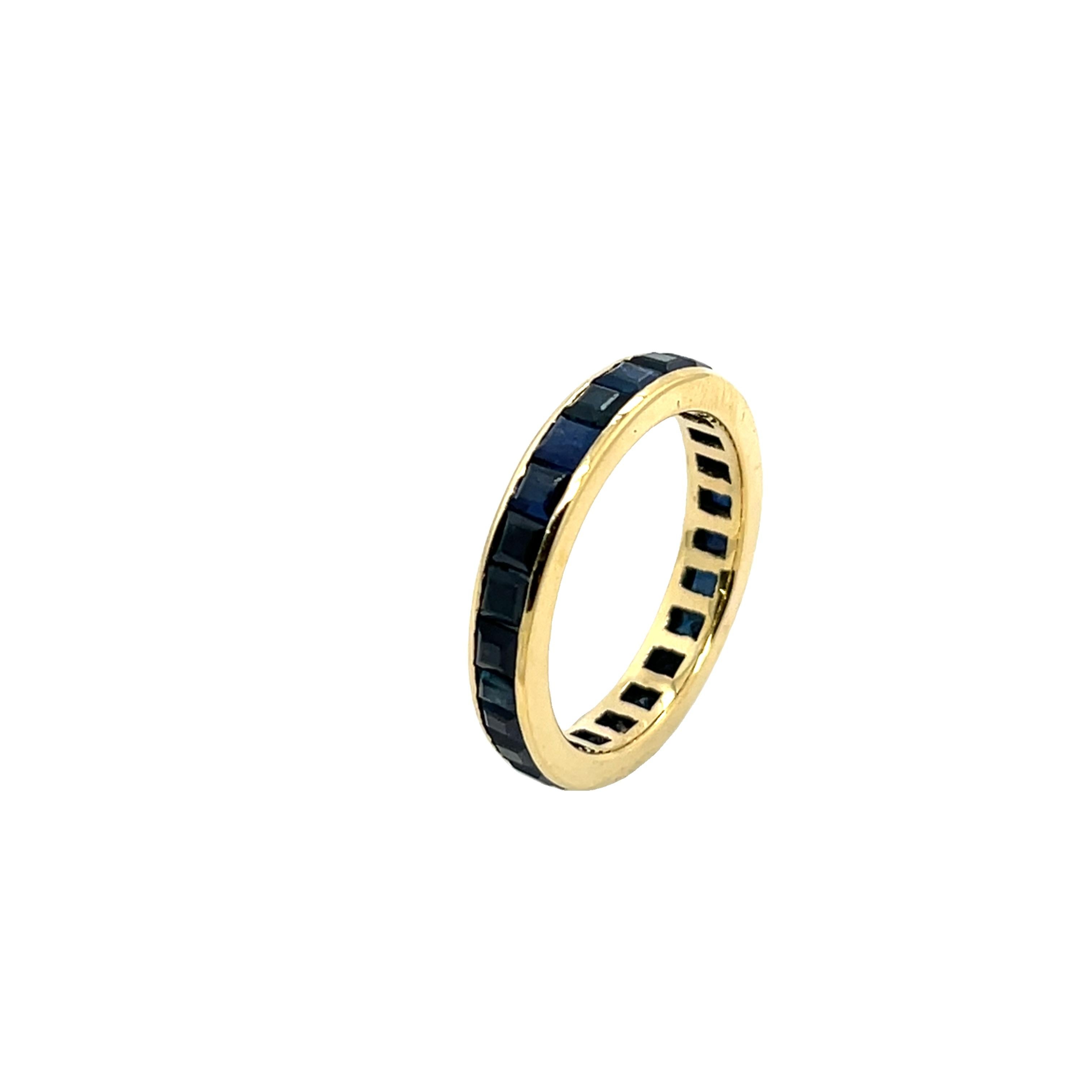 18ct Yellow Gold Full Eternity Natural Sapphire Ring