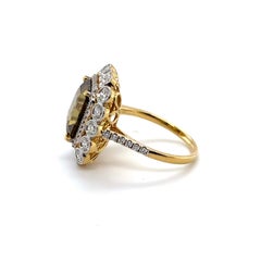 GIA CERTIFIED 18ct Yellow Gold 'Natural Alexandrite' and Diamond Ring