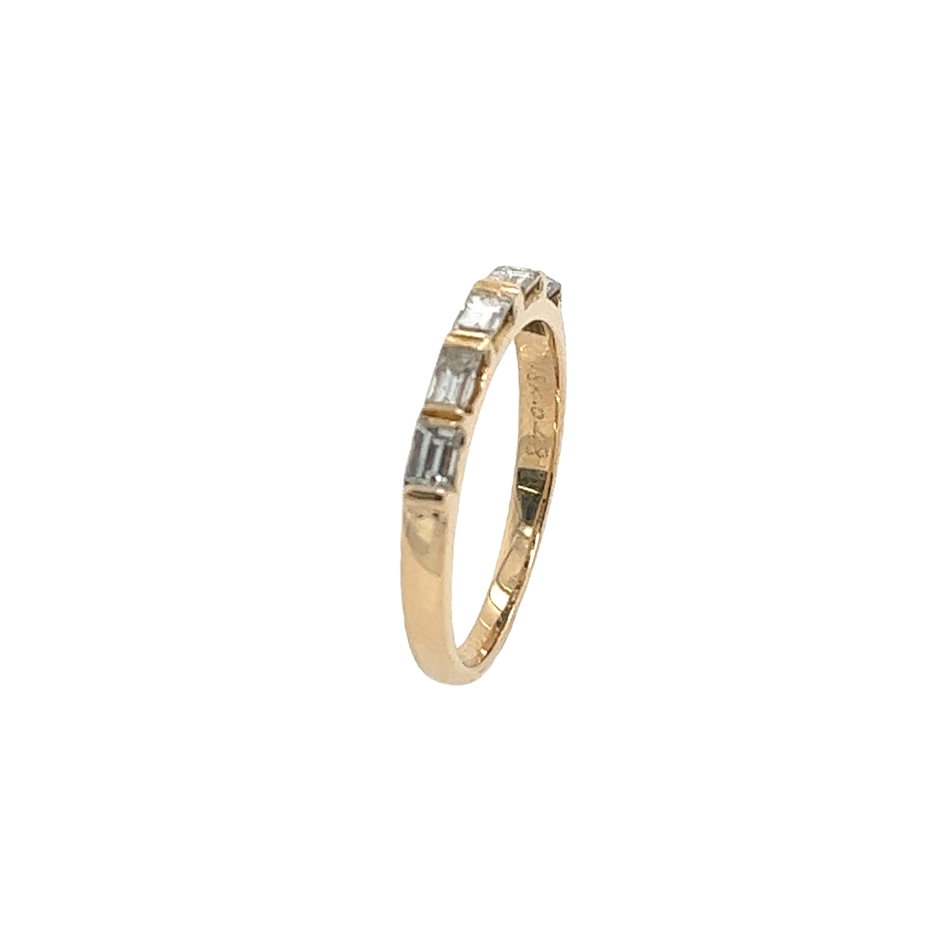 18ct Yellow Gold Half Eternity Ring Set With 0.48ct Baguette Diamonds 1