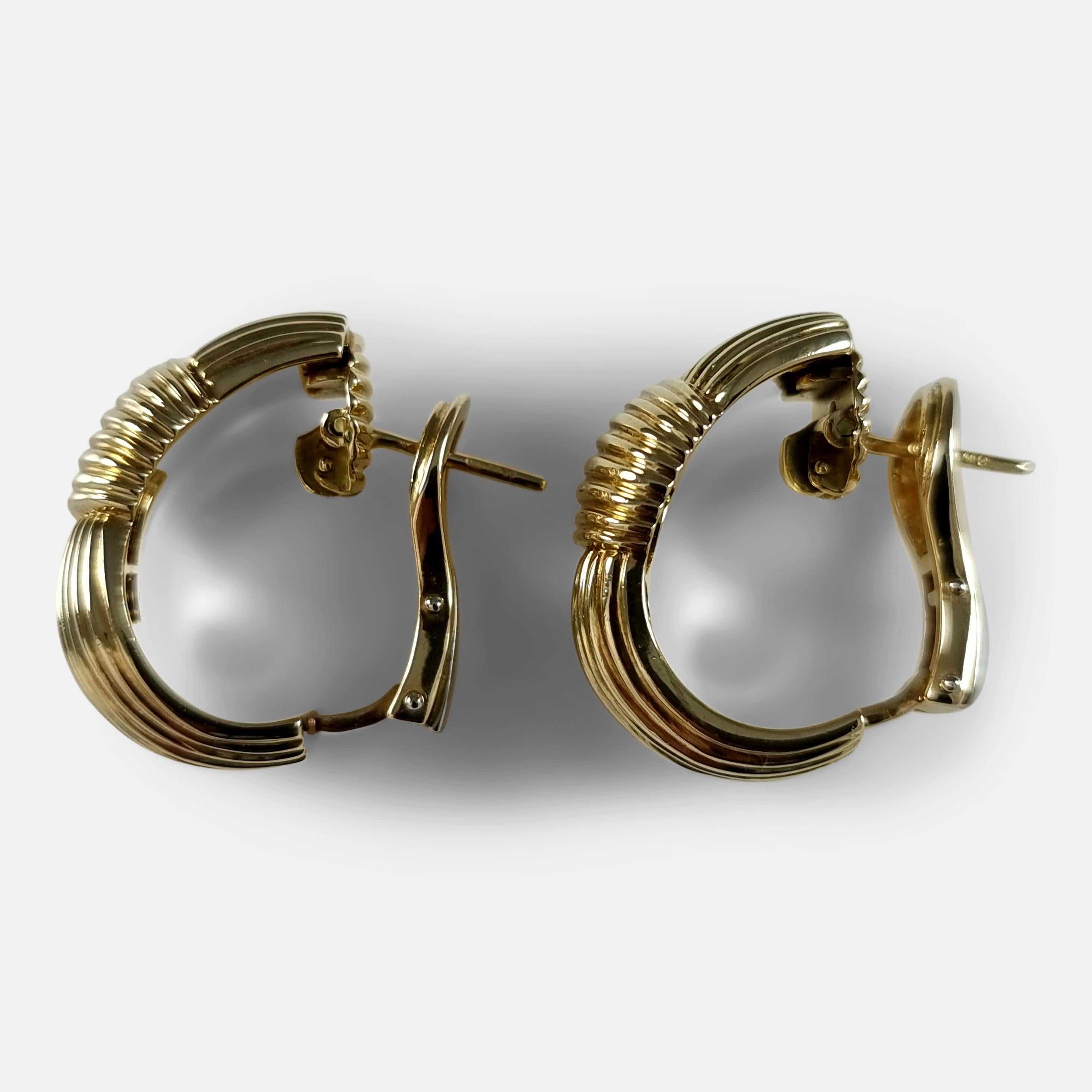 Women's or Men's 18ct Yellow Gold Hoop Earrings, Asprey & Garrard For Sale