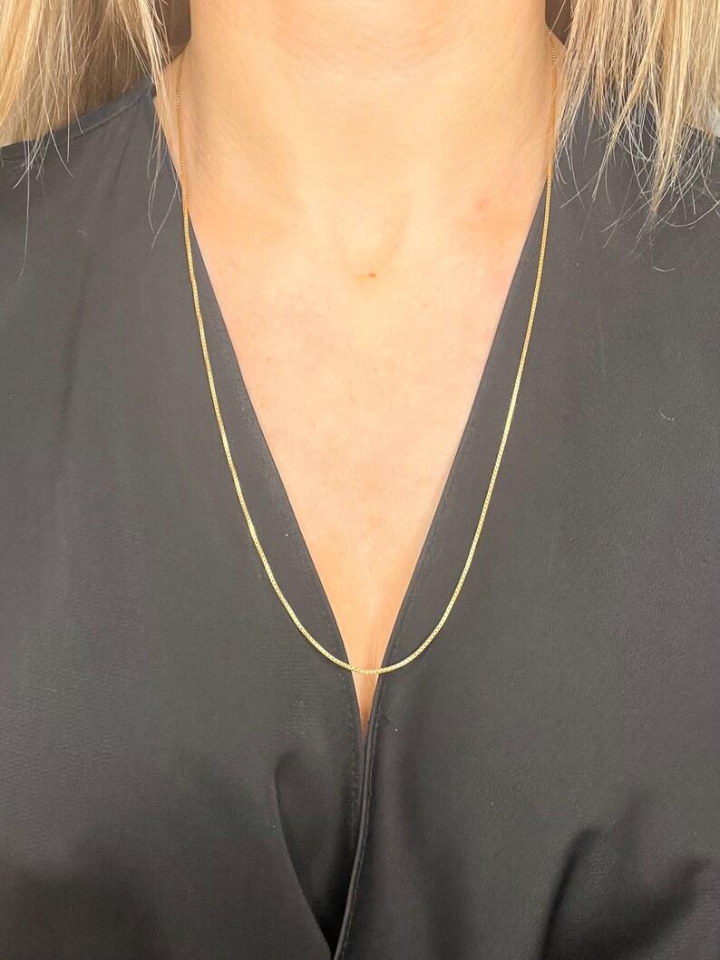 Oro giallo 18ct italiano Giovanni Balestra 24 pollici Catena a Scatola Chiusura ad Anello con Bullone in vendita 7