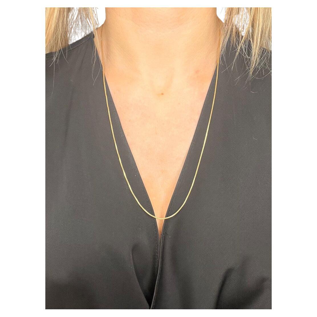 Oro giallo 18ct italiano Giovanni Balestra 24 pollici Catena a Scatola Chiusura ad Anello con Bullone in vendita
