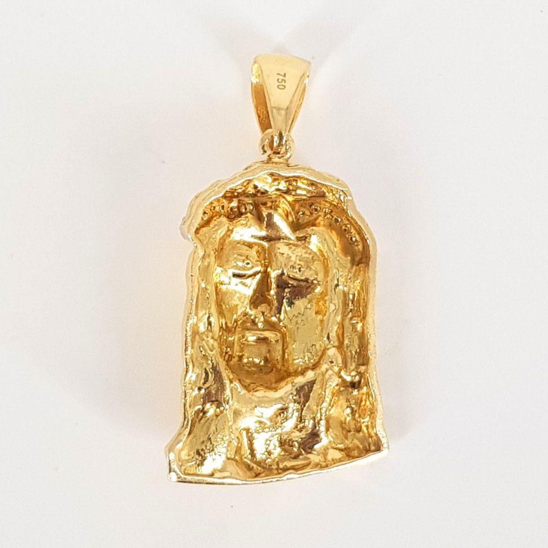 18ct Yellow Gold Jesus Pendant In Excellent Condition For Sale In Cape Town, ZA