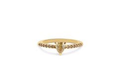 18ct Yellow Gold & Light Teardrop Diamond Ring