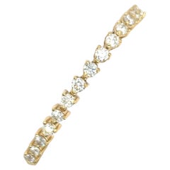 Bracelet en or jaune 18 carats, serti de diamants ronds de 2,25 carats