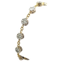 18 Karat Gelbgold Natürliches Diamant-Cluster-Armband mit 2,80 Karat runden Diamanten