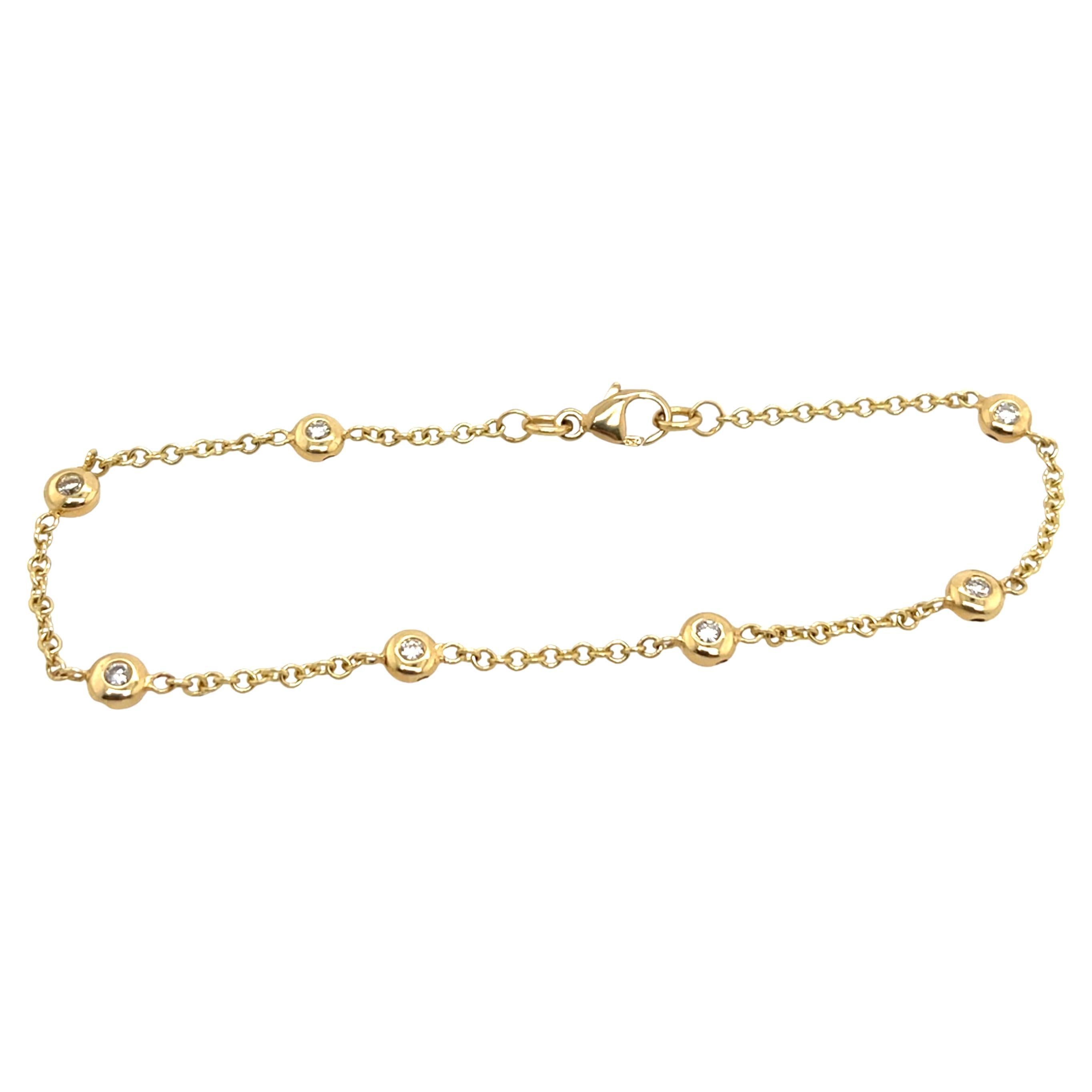 18ct Yellow Gold Natural Diamonds Bracelet, 0.20ct G/VS1