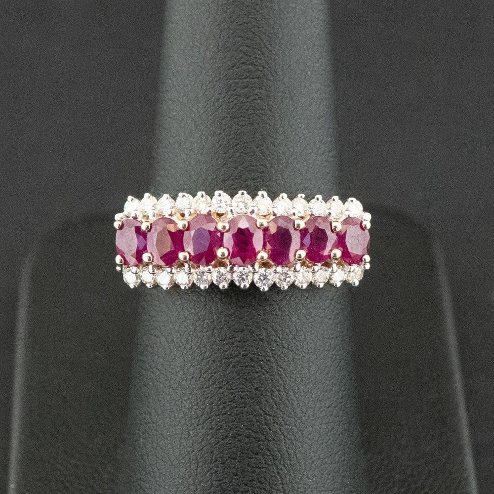 18 Carat Yellow Gold Natural Ruby and Diamond Ring Size O 5.5g