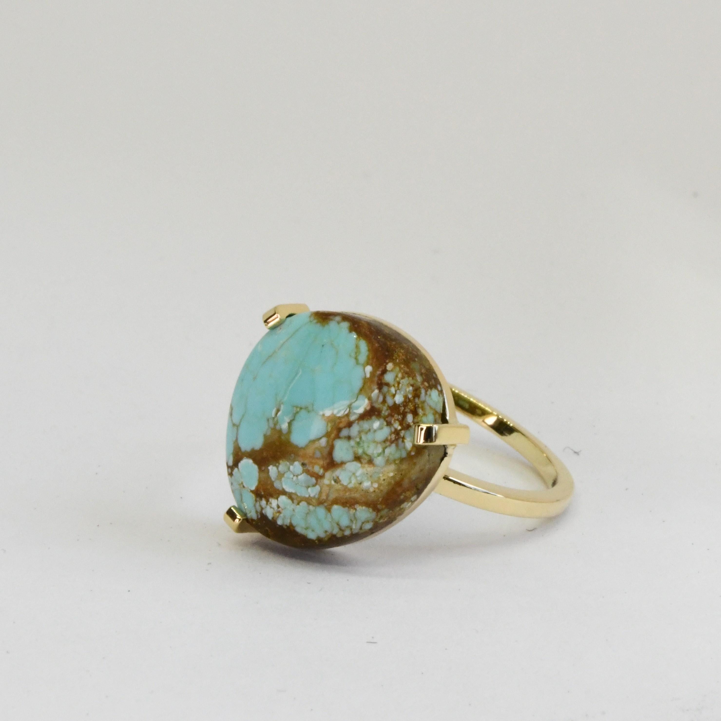 18ct Yellow Gold Natural Turquoise Ring 2