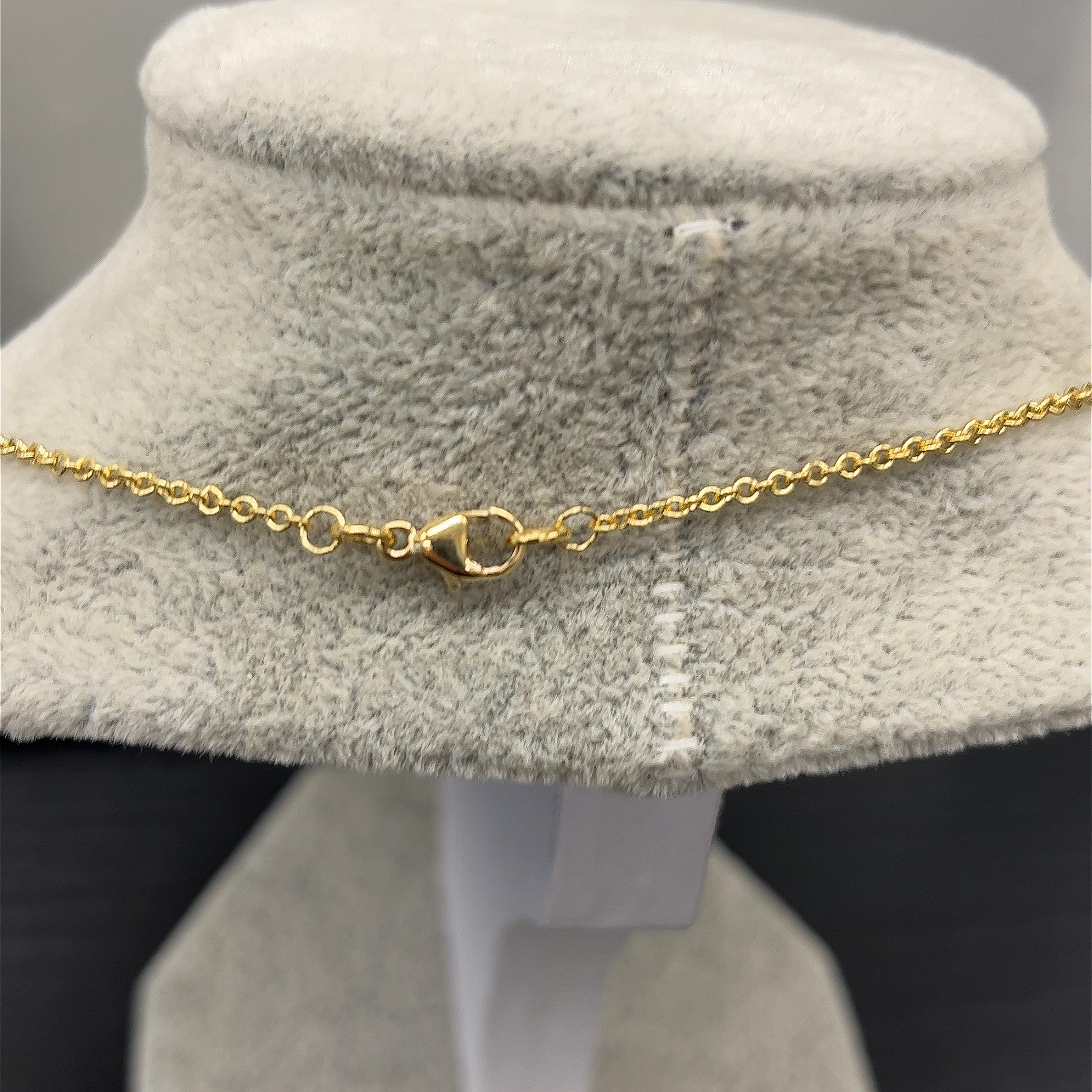Moderno Collana in oro giallo 18 ct con 10 diamanti rotondi taglio Brilliante in vendita