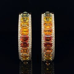 18CT Yellow Gold 'No Heat' Fancy Sapphire and Diamond Earrings
