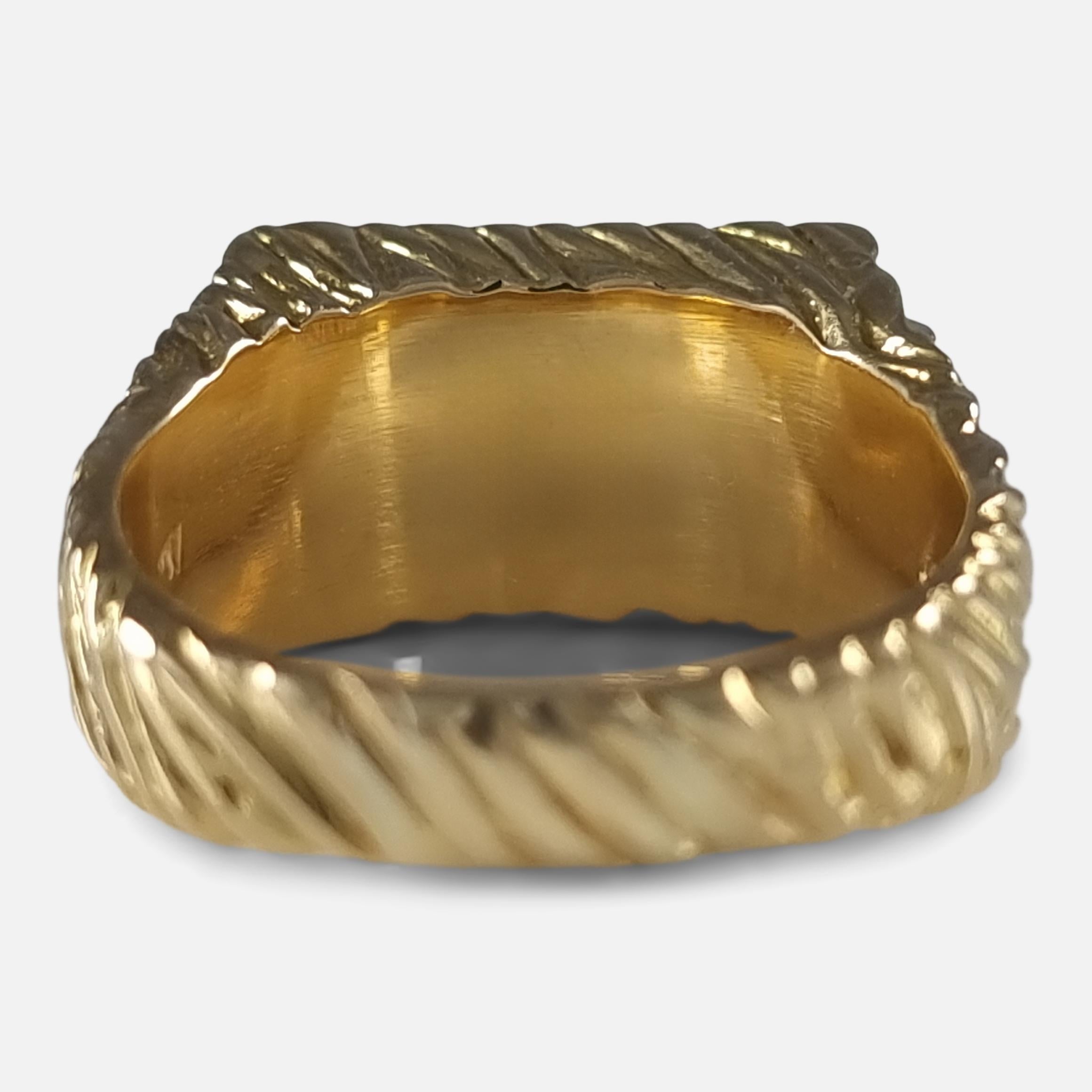 18ct Yellow Gold Onyx Signet Ring, Kutchinsky, 1971 For Sale 2
