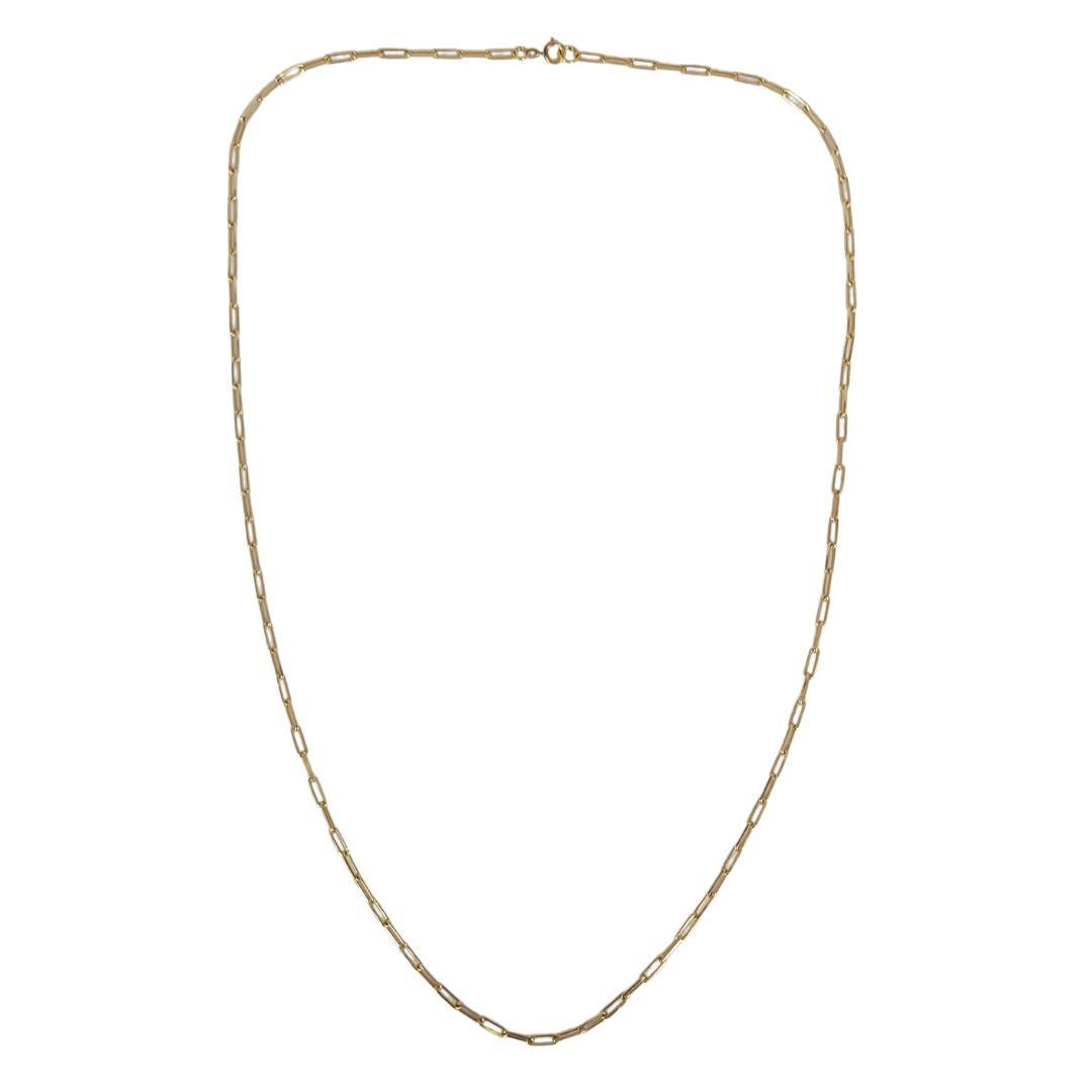 Women's or Men's 18ct Yellow Gold Paper Clip Link Chain For Sale