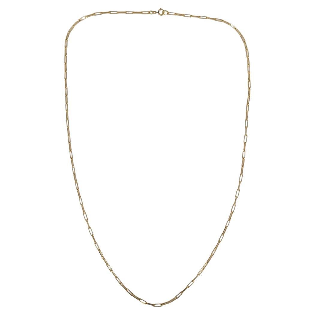 18ct Yellow Gold Paper Clip Link Chain For Sale