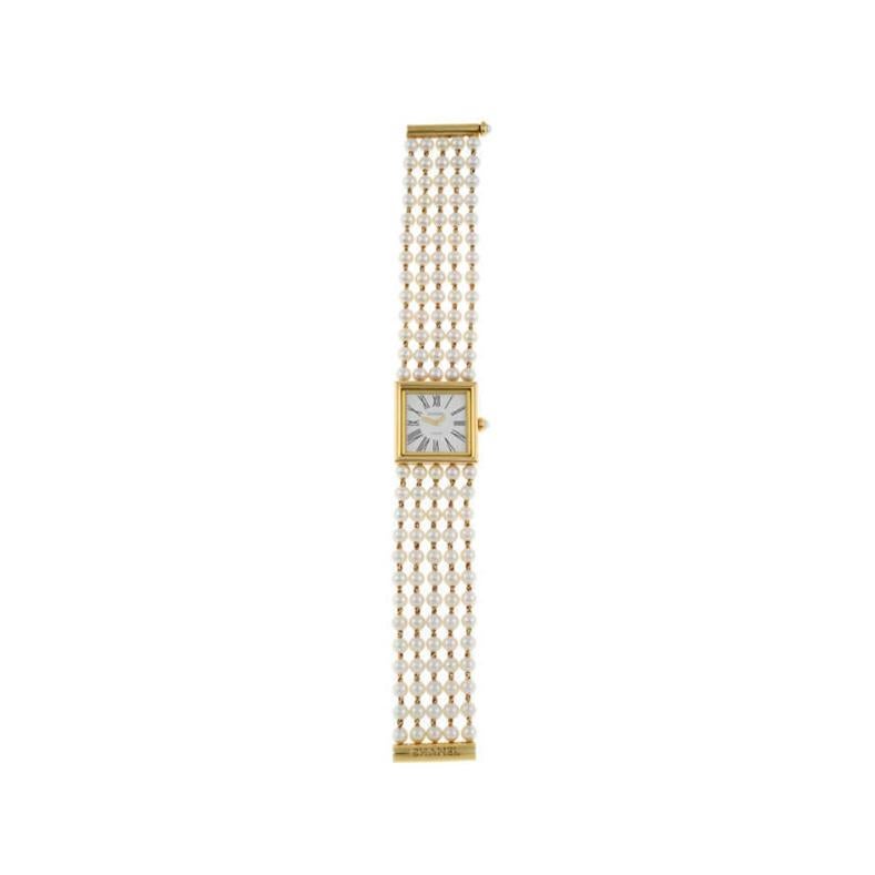 Round Cut 18ct Yellow Gold & Pearl 'Mademoiselle' Ladies Watch by Chanel
