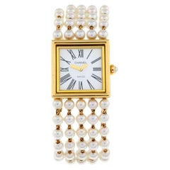Retro 18ct Yellow Gold & Pearl 'Mademoiselle' Ladies Watch by Chanel