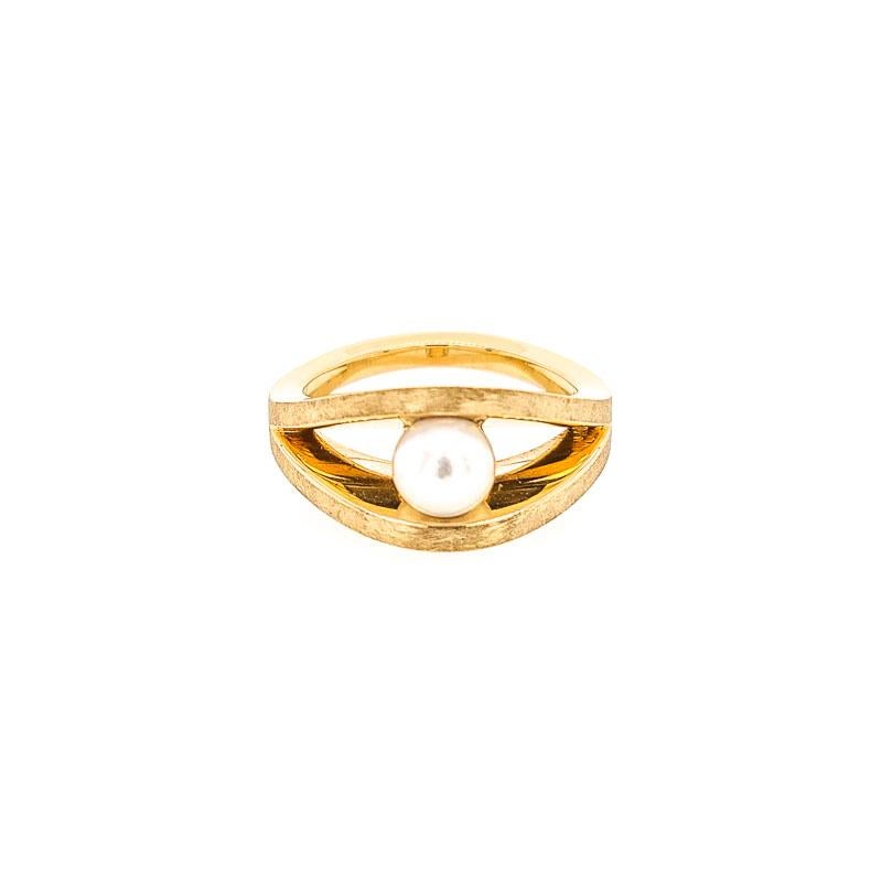 Women's 18ct Yellow Gold & Pearl Ring 