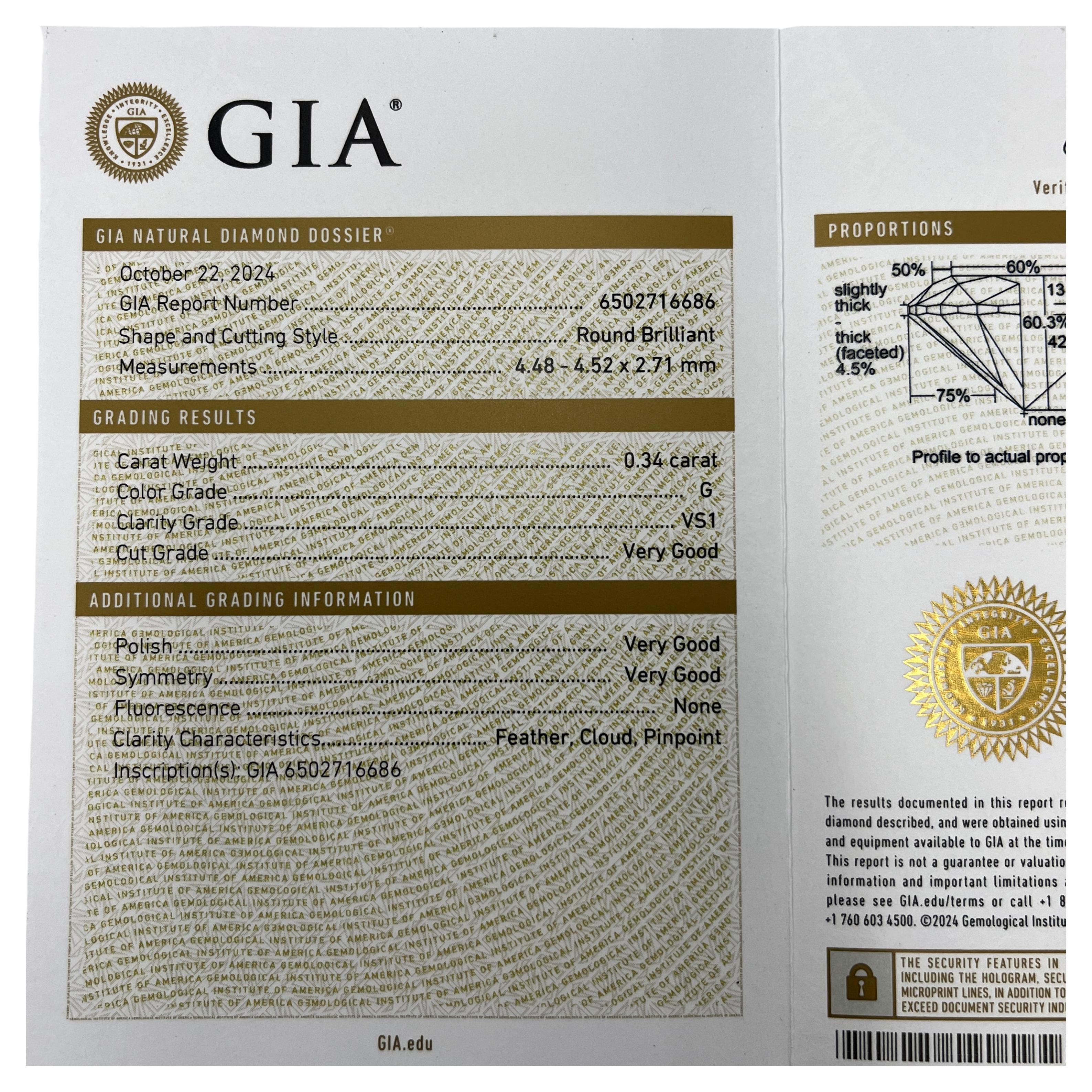 Bague en or jaune 18 ct et platine à 5 diamants GIA, 1,70 ct G-VS1 en vente 4