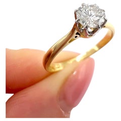 18ct Yellow Gold & Platinum, Brilliant Cut Diamond Single Stone Engagement Ring