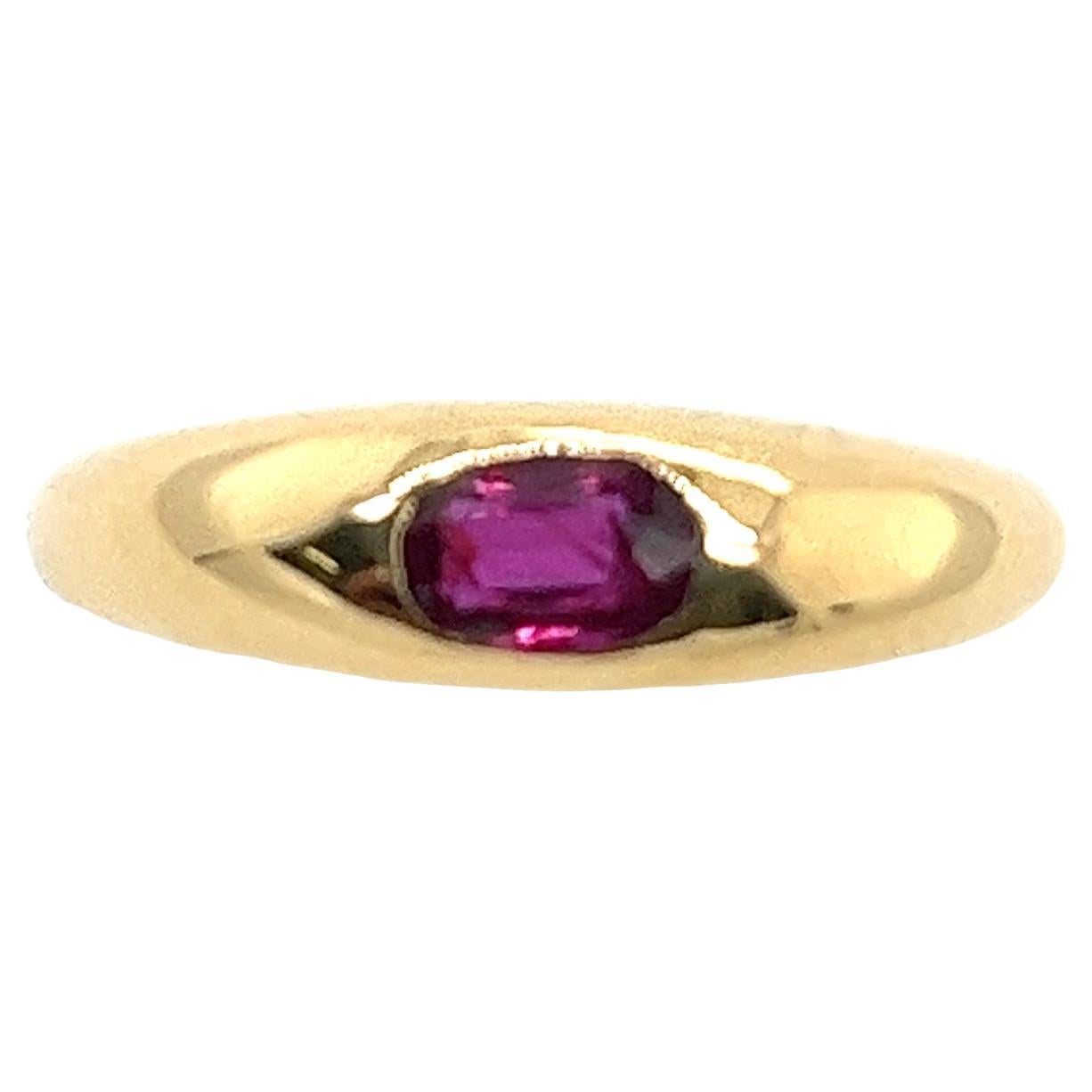 18ct Yellow Gold Ring, Set With 0.40ct Oval Natural Fine Quality Ruby For Sale