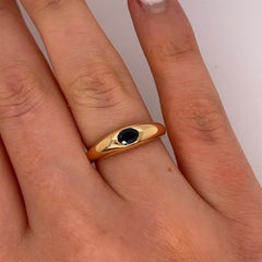 18ct Yellow Gold Ring, Set With 0.35ct Oval Natural Fine Quality Sapphire