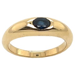 18ct Yellow Gold Ring, Set With 0.40ct Oval Natural Fine Quality Sapphire