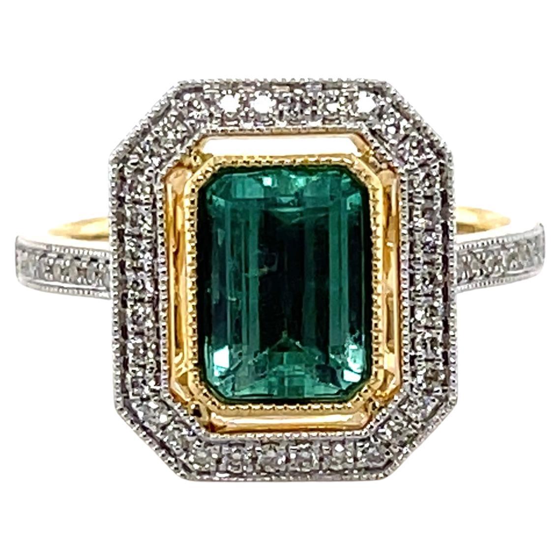 18ct Yellow Gold Fine Emerald Curlicue Ring main image 0