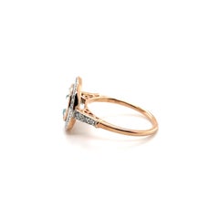 18ct Yellow Gold Ring with 2.17ct Aquamarine and Diamond