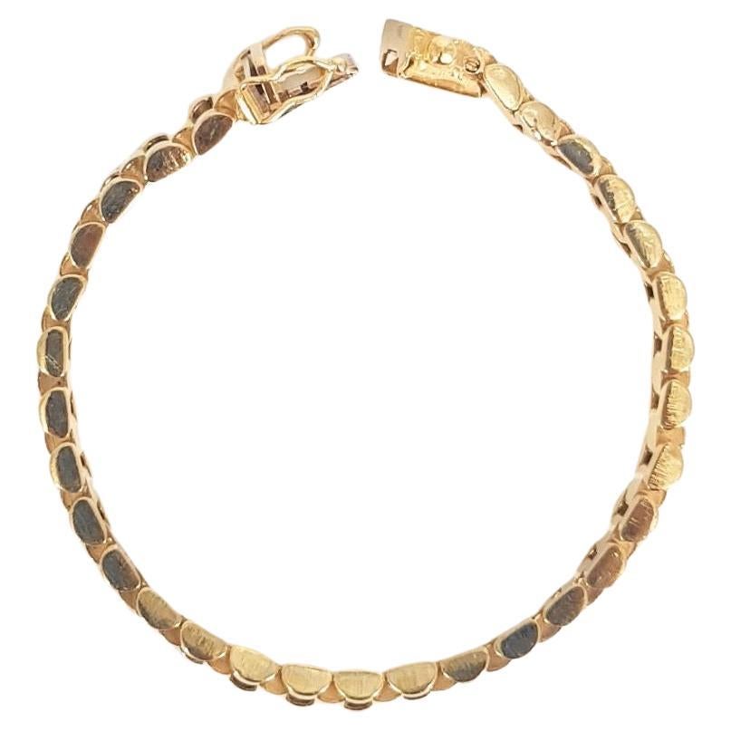 18ct Yellow Gold Rolex Style Bracelet For Sale