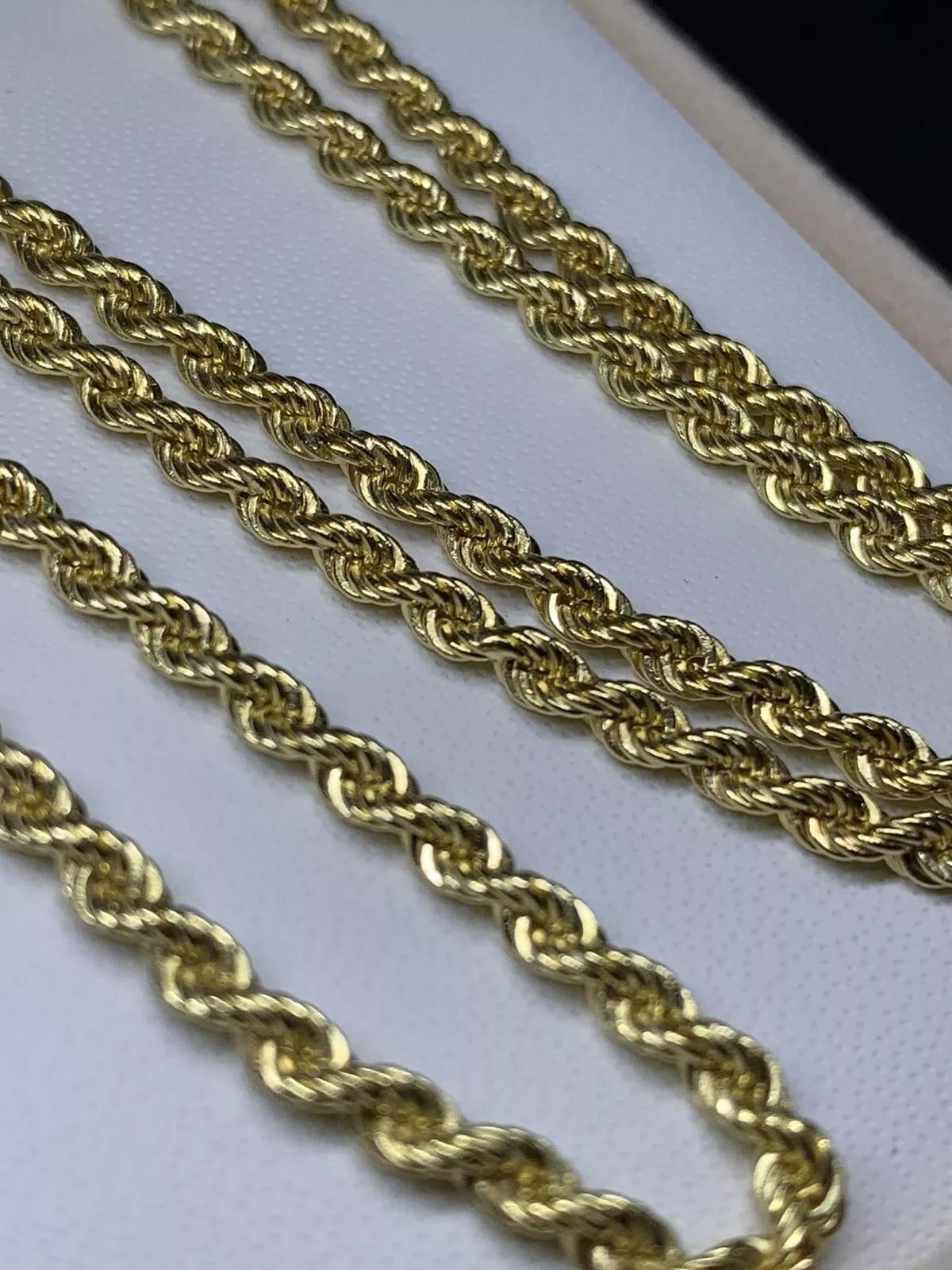 da uomo o donna Collana solida con catena cubana a spirale in oro giallo 18ct. in vendita