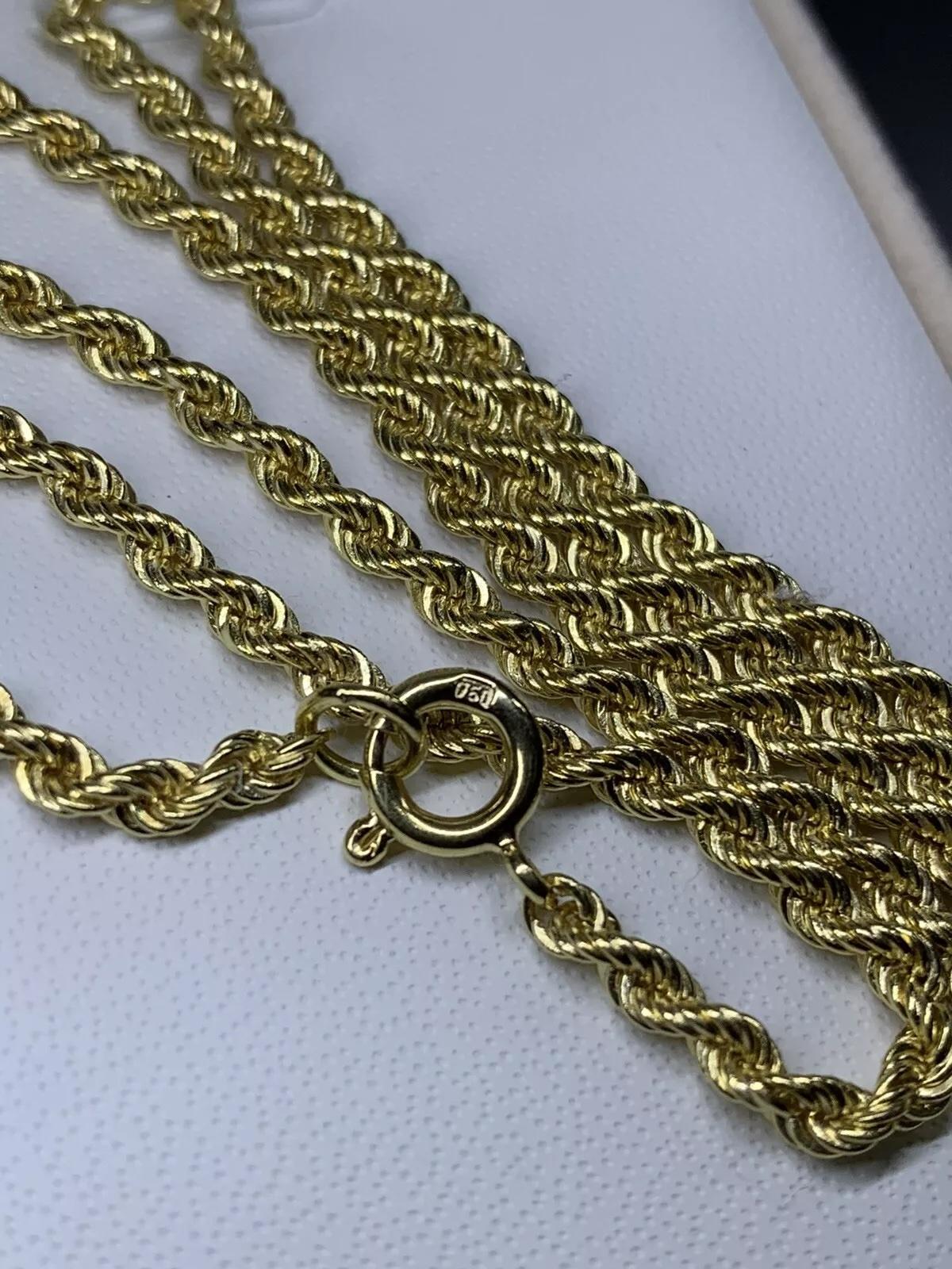 Collana solida con catena cubana a spirale in oro giallo 18ct. in vendita 1