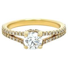 18ct Yellow Gold Round Brilliant Cut Diamond Ring 0.87ct