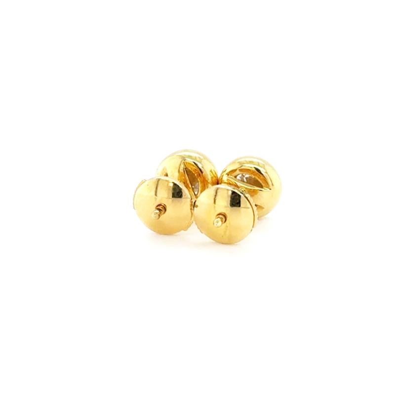 Contemporaneo Orecchini a perno con diamante tondo e brillante in oro giallo 18 ct. in vendita