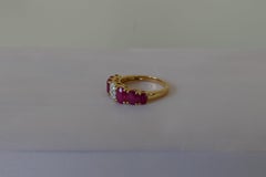 18 Carat Yellow Gold Ruby and Diamond Band Ring