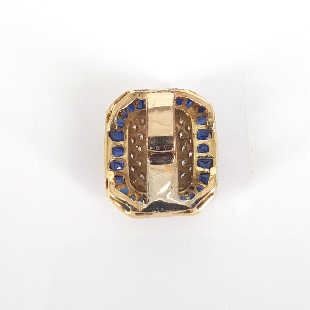 18 Ct Yellow Gold Sapphire and Diamond Pendant In Excellent Condition For Sale In Cape Town, ZA