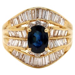 18ct Yellow Gold Sapphire and Diamond Ring