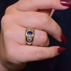 18ct Yellow Gold Sapphire And Diamond Ring Valuation Included For $9425.00 AUD
