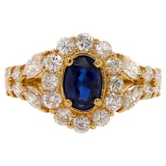 18ct Yellow Gold Sapphire & Diamond Ring