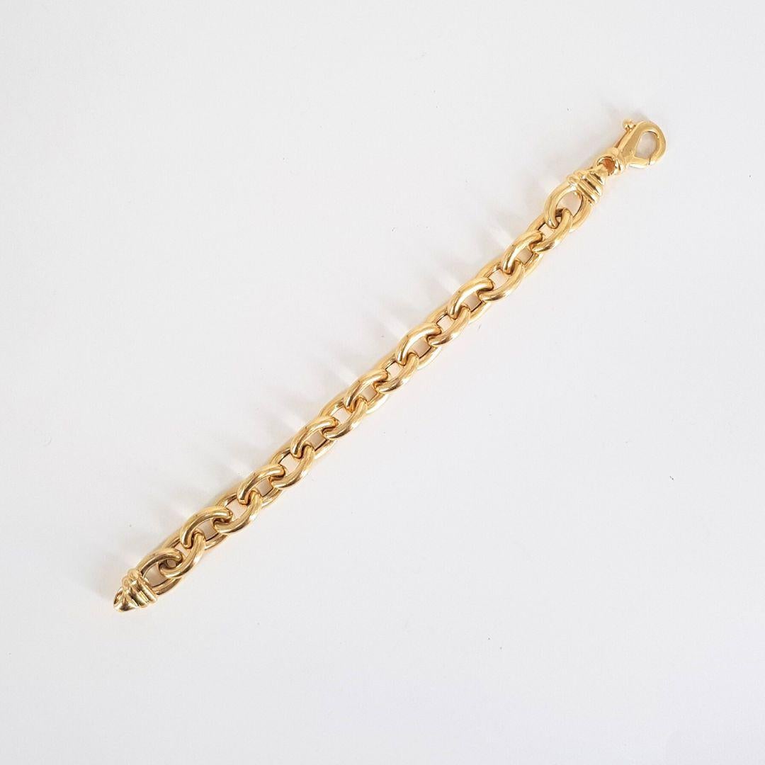 18ct Yellow Gold Seoul Link Chain And Bracelet In Good Condition For Sale In Cape Town, ZA