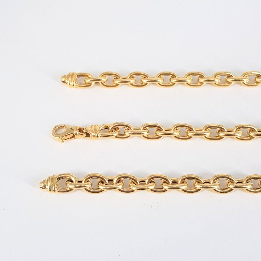 18ct Yellow Gold Seoul Link Chain And Bracelet For Sale 1