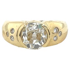 18ct Yellow Gold Signet Ring – 1.50ct Natural Old Diamond