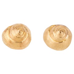 18ct yellow gold snail shell stud earrings 