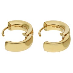 18ct Yellow Gold Solid 1.3cm Hinged Hoop Earrings