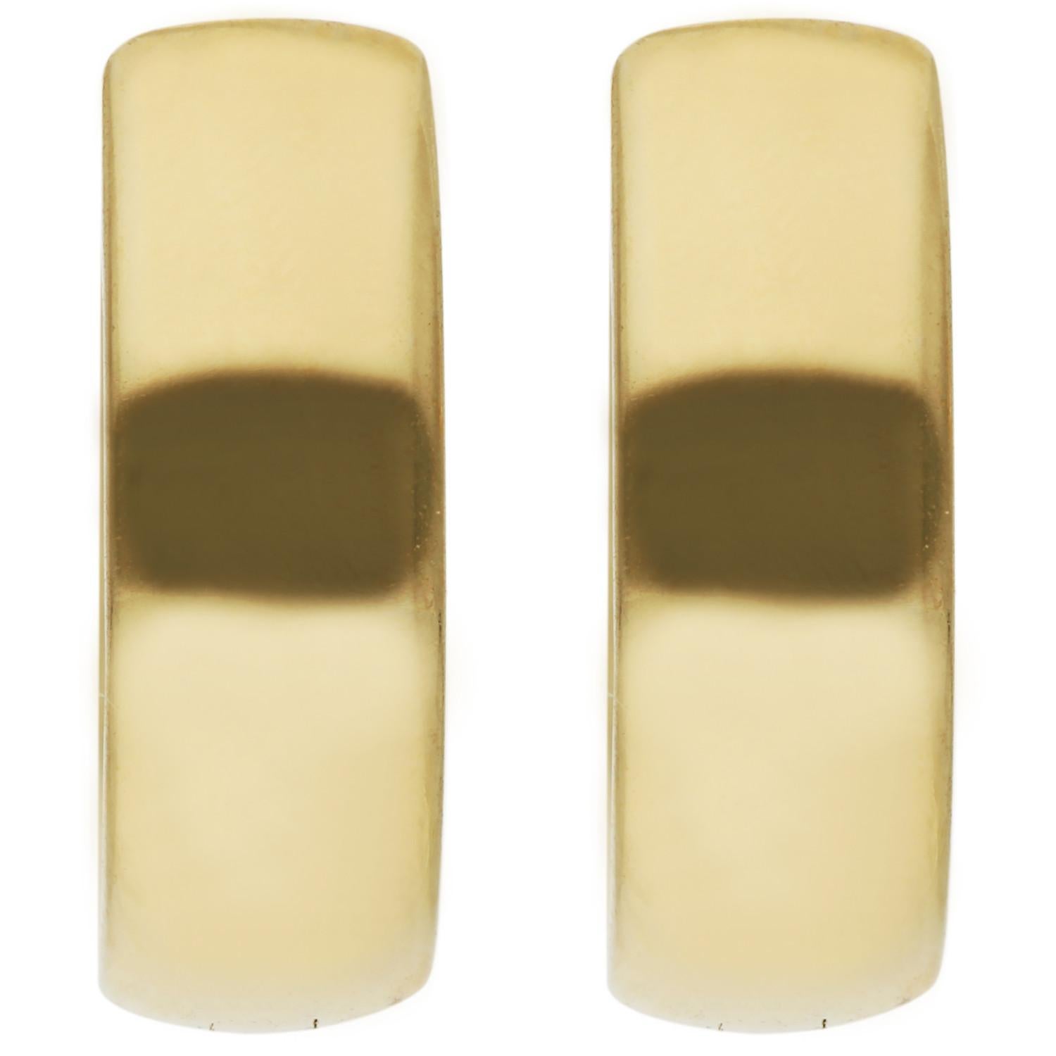 18ct Yellow Gold Solid 1.3cm Hinged Hoop Earrings In Good Condition For Sale In Birmingham, GB