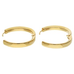 18ct Yellow Gold Solid 2.7cm Hinged Hoop Earrings